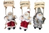 3 Mini Papai Noel De Pendurar Com Balanço E Placa Natalina 20Cm