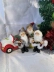 3 Mini Papai Noel Enfeite Pendurar Decoração Natalina 15 cm