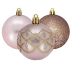 Bola Mista 6CM Rose Gold Arvore de Natal 9un Metalizada