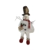 Boneco De Neve Floc Sentado Pelúcido Com Cartola 25Cm