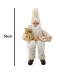 Boneco Papai Noel 50cm Sentado Creme Dourado Natal Luxuoso