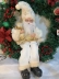 Boneco Papai Noel 50cm Sentado Creme Dourado Natal Luxuoso