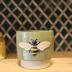 Vaso Cachepot Cerâmica Verde Honey Bee Abelha 12X13,3X14,3Cm