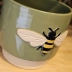 Vaso Cachepot Cerâmica Verde Honey Bee Abelha 12X13,3X14,3Cm