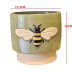 Vaso Cachepot Cerâmica Verde Honey Bee Abelha 12X13,3X14,3Cm