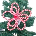 Flor De Natal Candy Em Tecido Vermelha E Branca 24Cm