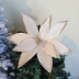 Flor De Natal Em Tecido Poinsetia Champanhe Luxo 32Cm