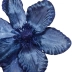 Flor Magnolia Em Tecido Natalina Com Brilho Luxuosa Azul 20Cm