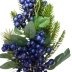 Galho Folhagens Berries Azul Enfeite Natalino 55Cm