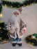 Papai Noel 50cm Azul Casaco Listras Boneco Grande Decoração