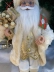 Papai Noel 50cm Creme E Dourado Casaco Macio Natal Luxo