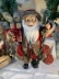 Papai Noel Boneco Luxo Vinho Roupa Xadrez Cajado 41cm