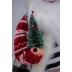 Papai Noel Casaco E Gorro Tricot Listras Preto E Branco 45cm