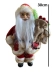 Papai Noel Casaco Pele Creme e Vinho Saco de Presente 25cm