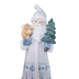 Papai Noel Decorativo Em Resina Pinheiro E Esquilo Azul 23Cm