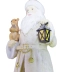 Papai Noel Decorativo Resina Lanterna E Urso Branco 30Cm