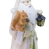 Papai Noel Decorativo Resina Lanterna E Urso Branco 30Cm