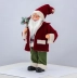 Papai Noel Saco Presentes 40cm Calça Verde Casaco Vinho