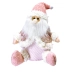 Papai Noel Sentado em Tecido Rose Decoração Luxuosa 32cm