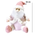 Papai Noel Sentado em Tecido Rose Decoração Luxuosa 32cm