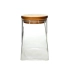 Pote Vidro Borossilicato Transparente C/ Tampa Bambu 550Ml