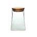 Pote Vidro Borossilicato Transparente C/ Tampa Bambu 950Ml