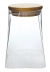 Pote Vidro Borossilicato Transparente C/ Tampa Bambu 950Ml