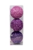 Trio Bolas Pink Lilas Roxo com Glitter 8cm