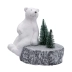 Urso Polar Enfeite em Cerâmica com Mini Árvore Nevada 17cm