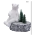 Urso Polar Enfeite em Cerâmica com Mini Árvore Nevada 17cm