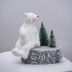 Urso Polar Enfeite em Cerâmica com Mini Árvore Nevada 17cm