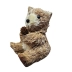 Urso Rustico de Palha Sentado Decoração Natalina 13 cm