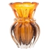 Vaso De Vidro Italy Ambar E Marrom Estilo Murano Decoração 9,5X14Cm