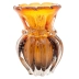 Vaso De Vidro Italy Ambar E Marrom Estilo Murano Decoração 9,5X14Cm